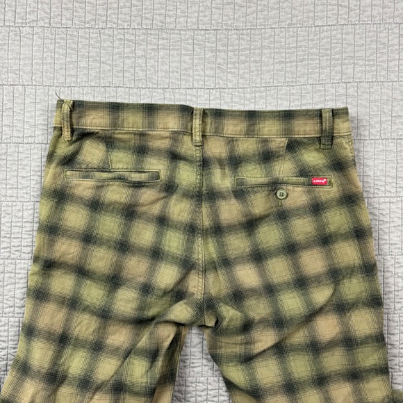 Levi's Pants Men 34x32 (34x30) Green Brown Plaid XX Chino Standard Taper - Picture 5 of 13